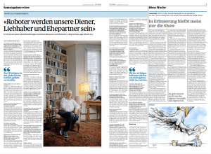 13.2 Tages-Anzeiger Der Bund Samstagsinterview David Levy Sexroboter Martina Kammermann